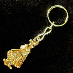 Copper Andes Key Ring Charm Quechua Aymara Woman Cholita Peru Bolivia S America